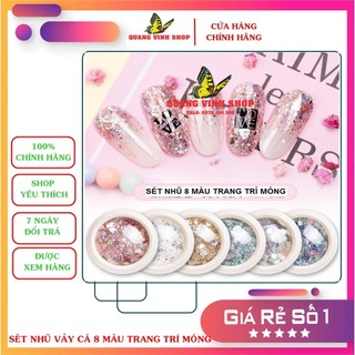 Sét nhũ vảy cá 8 màu trang trí móng