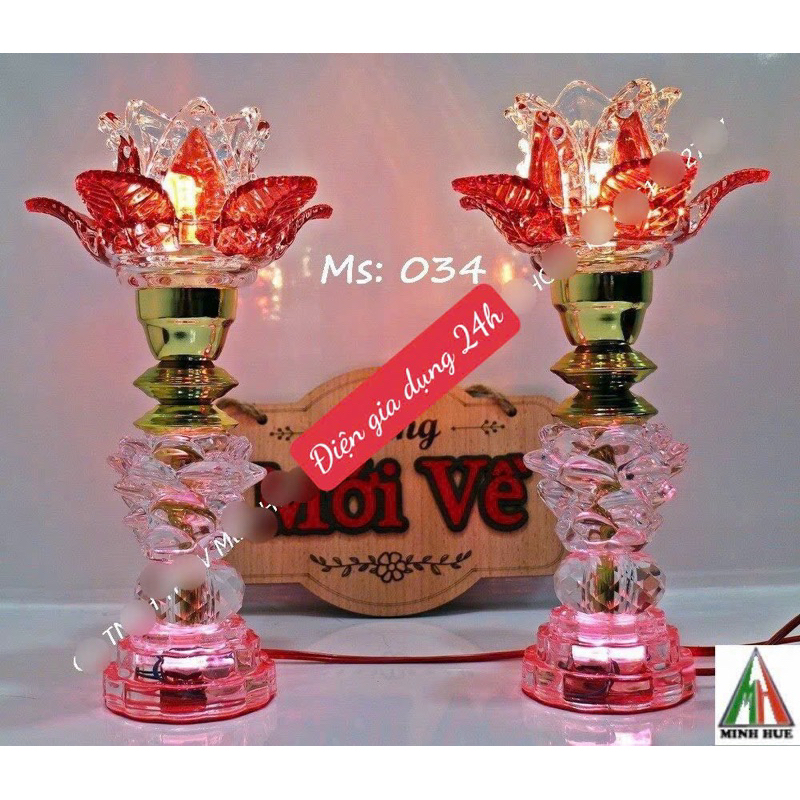 ĐÈN THỜ PHA LÊ CAO CẤP 034 (27 CM) 1 CẶP