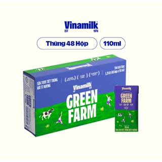 Thùng 48 hộp sữa rất ít đường Vinamilk Green Farm 110ml