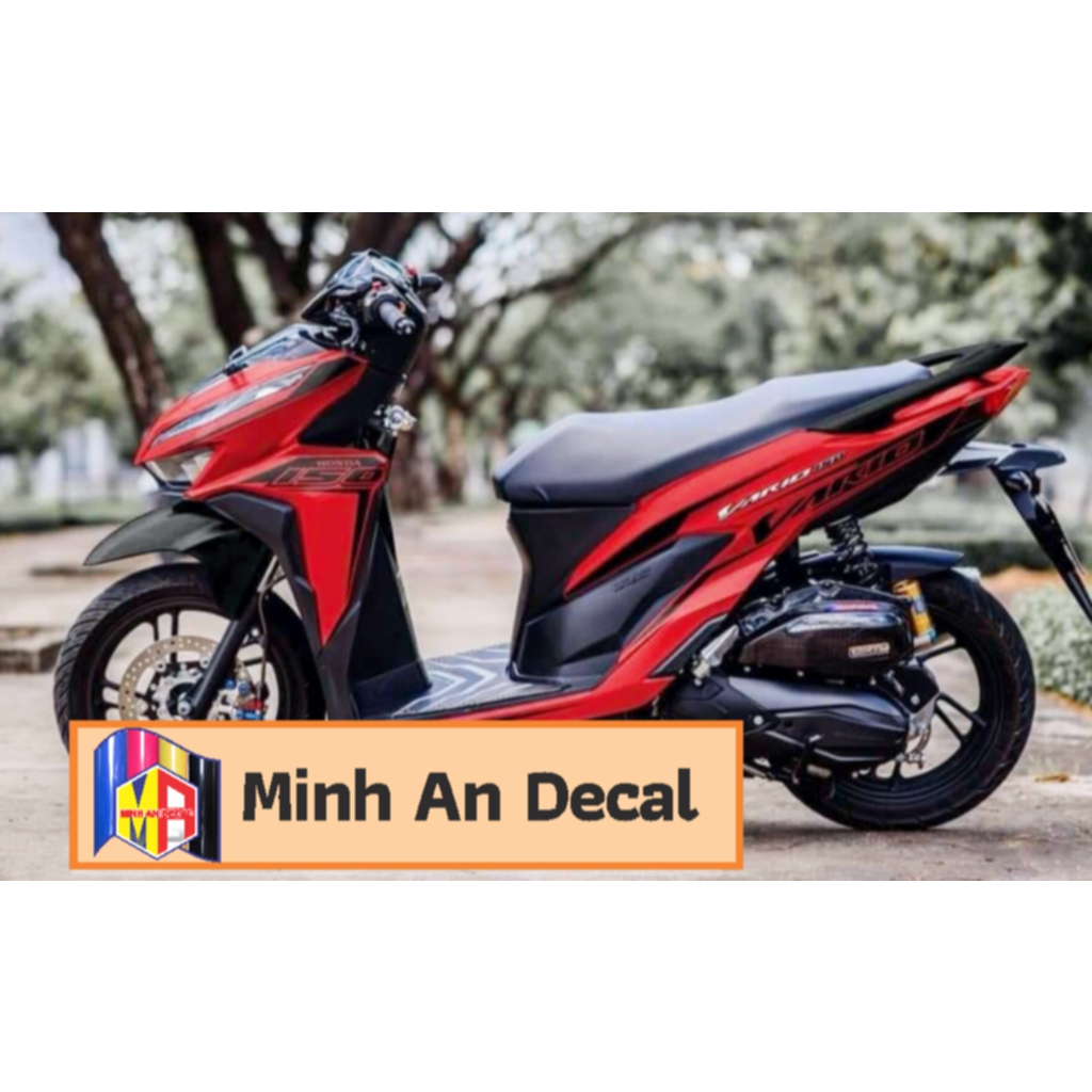 TEM VARIO 150 TEM CHỈ XE ĐỎ PHỐI TEM ĐEN