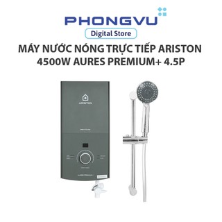  Máy nước nóng trực tiếp Ariston 4500W AURES PREMIUM+ 4.5P - Bơm trợ lực Màn hình Led An toàn ELCB - Bảo hành 24 tháng 