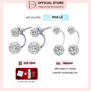 Khuyên tai bạc 925 hình cầu càng cong nổi bật long lanh bắt mắt Dế Bạc - K1082