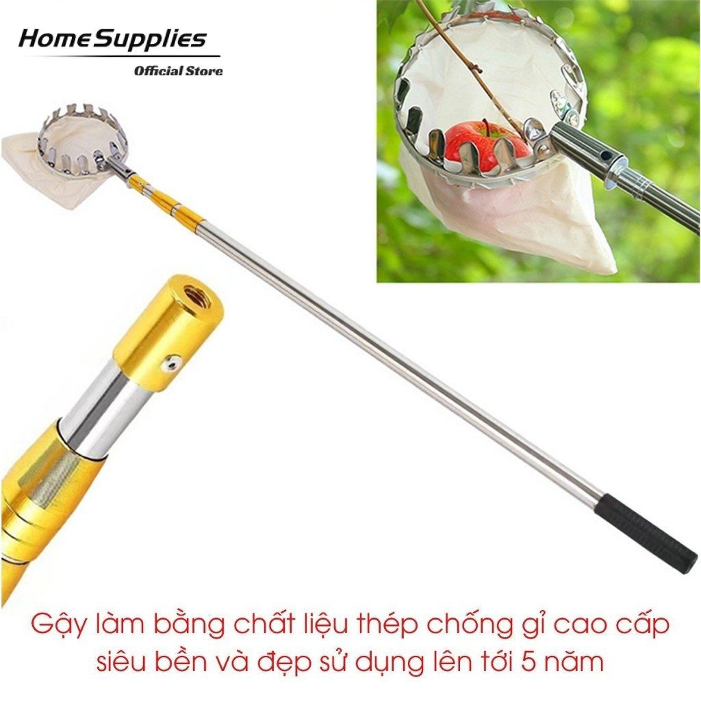 6M dụng cụ hái trái cây bằng  kim loại inox Sào thu hoạch trái cây trên cao tiện lợi Cột hái trên cao Bộ dụng cụ cắt tỉa