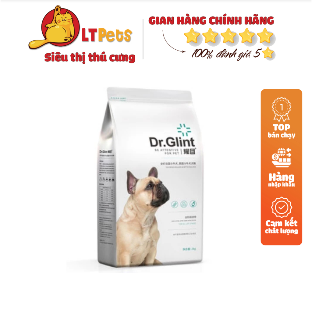Thức ăn cho chó Hạt Dr.glint ( Chuyên dụng cho dòng bull ) bịch 2kg