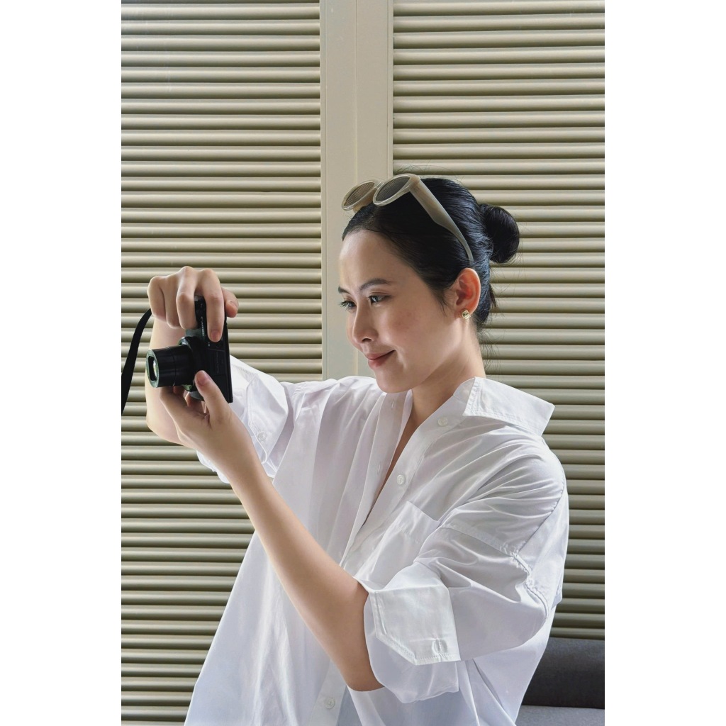 Áo Sơ Mi Oversize Cách Điệu | Poplin Oversize Shirt in White | White On Denim