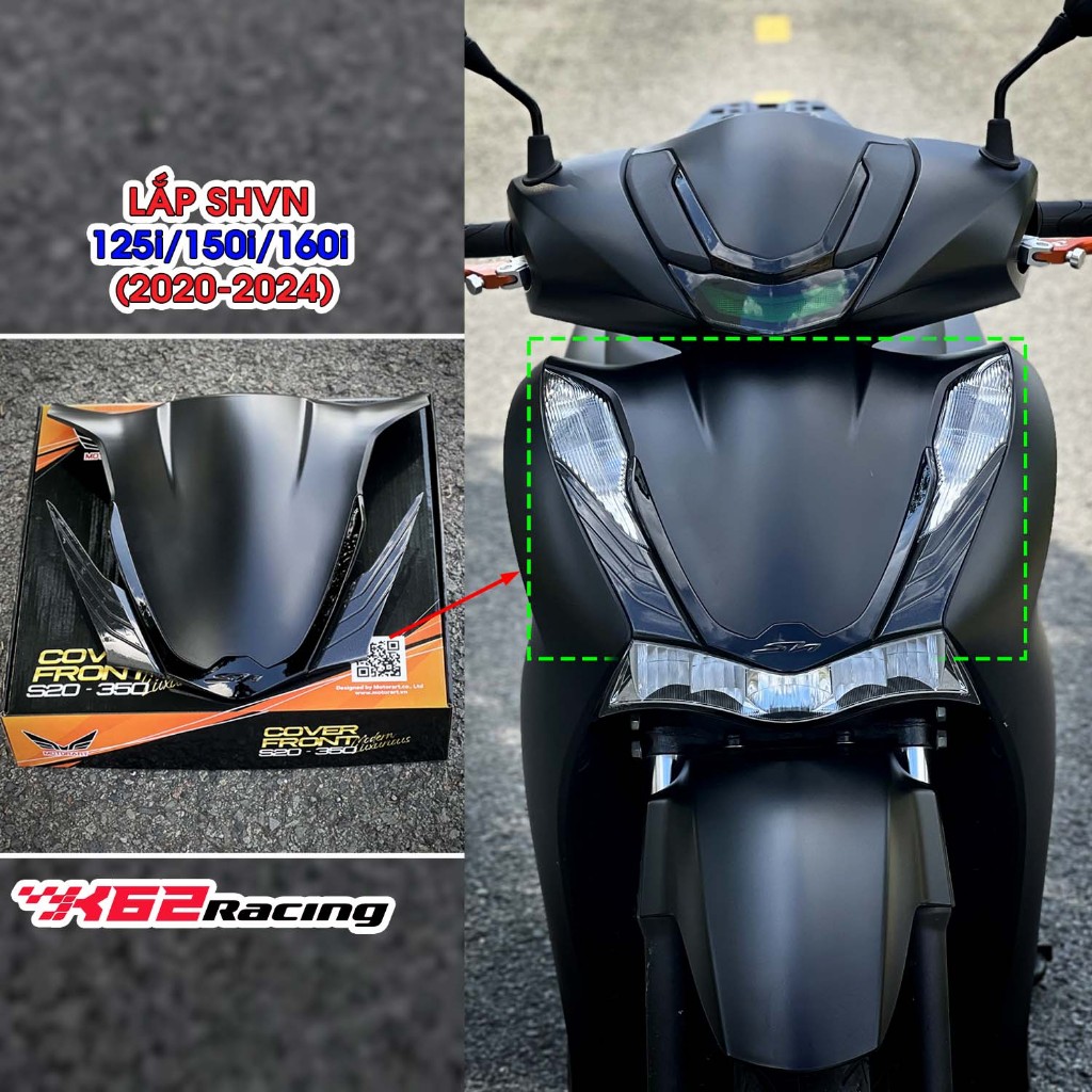 Mặt nạ SH350i viền đen Sporty lắp SHVN (125i/150i/160i) từ 2020 -> 2024