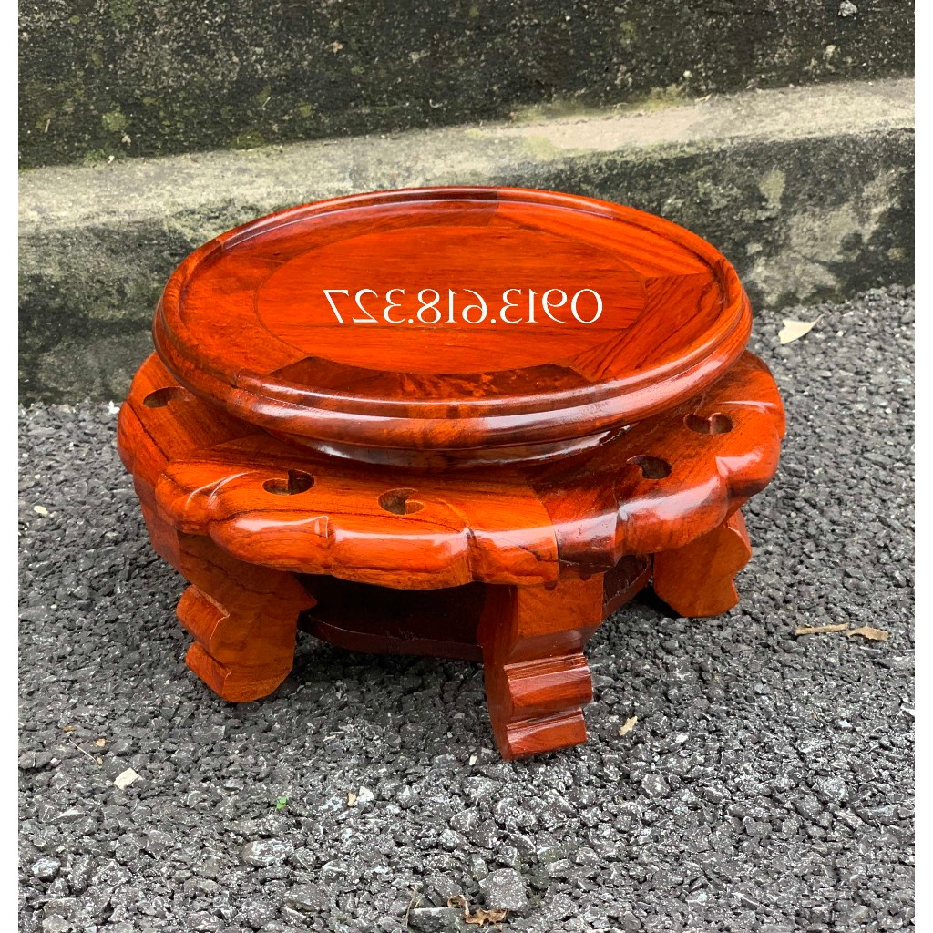 Đế kê kỷ váy gỗ Hương kỷ váy gỗ kê tượng kê lọ hoa cao 15,18cm