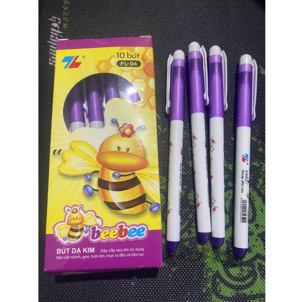 Bút Dạ Kim FL-04 BeeBee Tím Nét 0.3mm (Hộp 10 Chiếc)