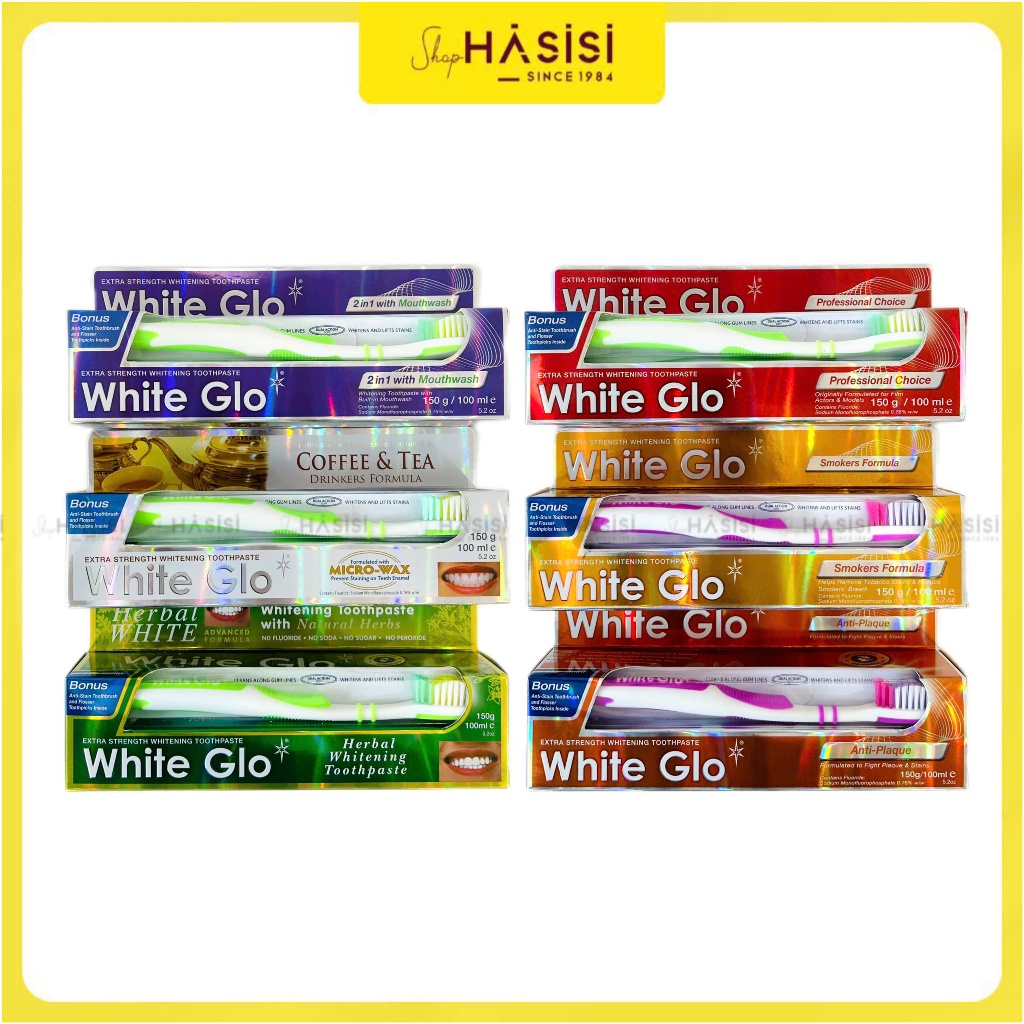 Kem Đánh Răng WHITE GLO - Extra Strength Whitening Toothpaste 150g