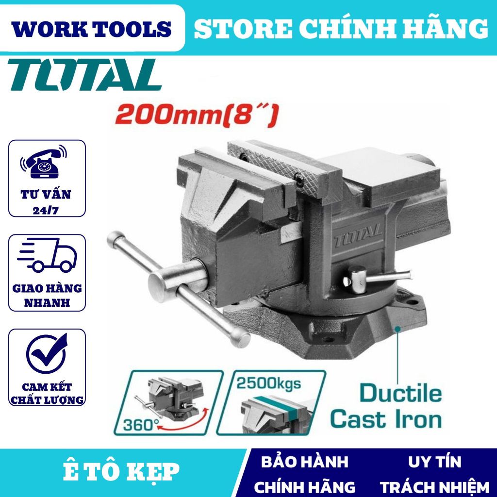 TOTAL Ê tô kẹp 8 inch THT6186 (Cam kết Chính Hãng 100%)