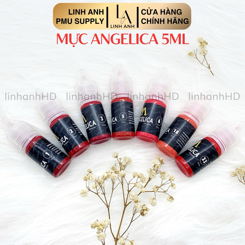 [CHÍNH HÃNG] Mực ANGELICA Nga 5ML Mày Môi Mí Bong Đậm Phun Xăm Thẩm Mỹ