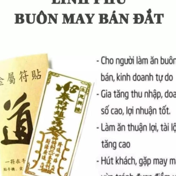 Miếng dán phong thủy Linh phù buôn mua may bán đắt