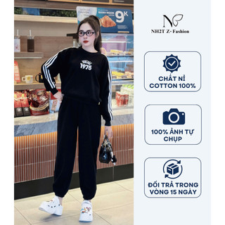 Đồ bộ nỉ nữ NH2T kiểu dáng vintage 1975 form vừa tôn dáng chất cotton mềm mại SN11