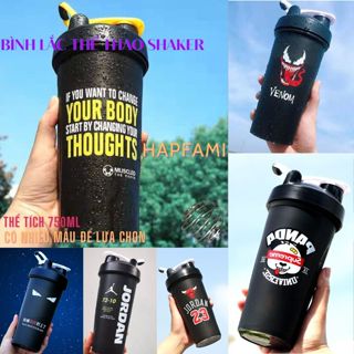 Bình Nước Tập Gym Bình Nước Thể Thao Nhựa Nhựa PP + PE cao cấp bình lắc whey Có Lò Xo-hapami