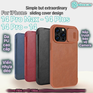 BAO DA IPHONE 14 PRO MAX - 14 PRO - 14 PLUS và 13 - 15 Pro max NILLKIN QIN BẢO VỆ CAMERA CHÍNH HÃNG