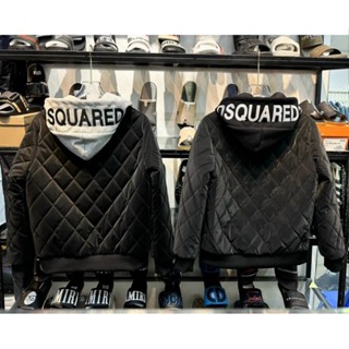 Áo Khoác Phao Nhung Nam Nữ Mặc Siêu Ấm Pha Mũ Nỉ Thêu DSSQUl Cao Cấp