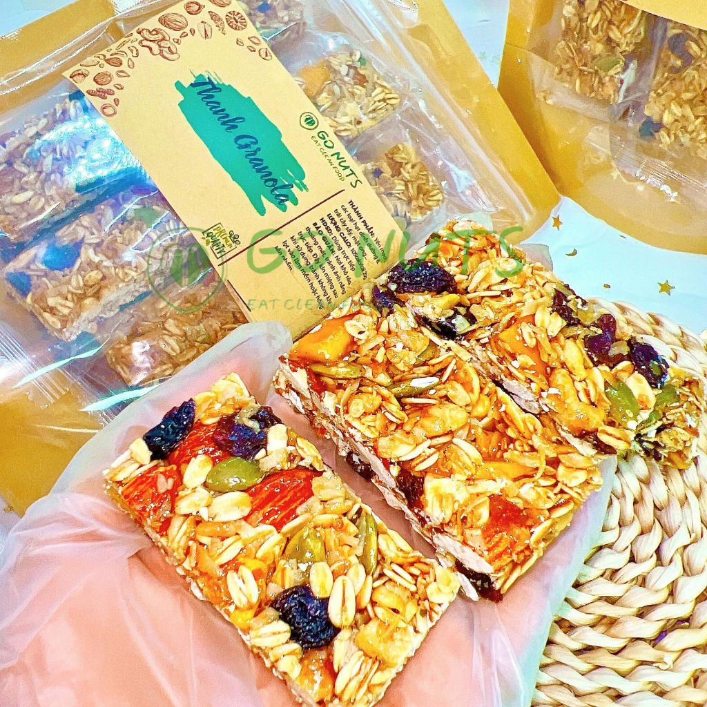 Thanh Granola túi 250g GO NUTS Granola bar Thanh hạt dinh dưỡng mix Bánh ngũ cốc ăn kiêng healthy | BigBuy360 - bigbuy360.vn