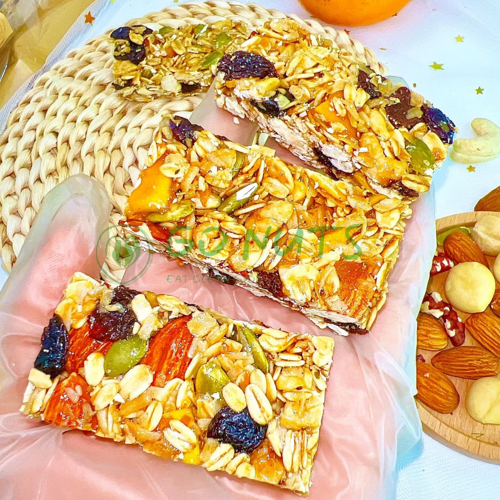 Thanh Granola túi 250g GO NUTS Granola bar Thanh hạt dinh dưỡng mix Bánh ngũ cốc ăn kiêng healthy | BigBuy360 - bigbuy360.vn