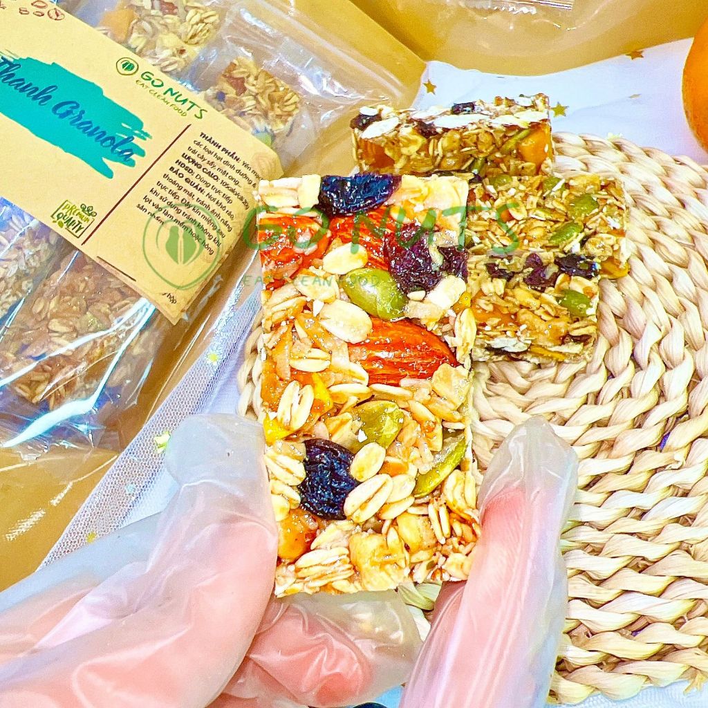 Thanh Granola túi 250g GO NUTS Granola bar Thanh hạt dinh dưỡng mix Bánh ngũ cốc ăn kiêng healthy | BigBuy360 - bigbuy360.vn