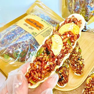 Bánh thuyền gạo lứt túi 250g GO NUTS mix hạt ngũ cốc dinh dưỡng Bánh ăn kiêng hỗ trợ giảm cân không đường thuần chay