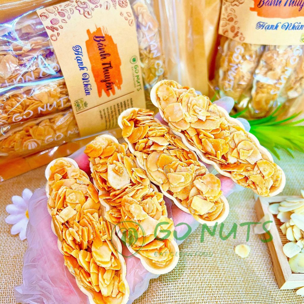 Bánh thuyền hạnh nhân túi 250g GO NUTS không đường Bánh ăn kiêng Bánh ngũ cốc dinh dưỡng thuần chay
