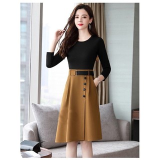 *CHÂN VÁY NỮ ❣️FREESHIP❣️CHÂN VÁY XẾP LY PHỐI NÚT SILA KÈM KHOEN