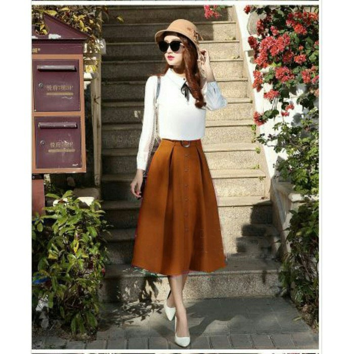 .❣️FREESHIP❣️Chân Váy Xếp Ly phối nút kèm belt - CHÂN VÁY NỮ