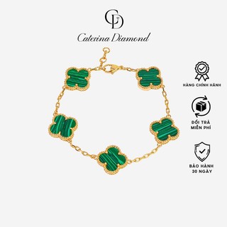Vòng tay nữ Caterina Diamond Green Stone Gold Four-Leaf Clover Bracelet 2266GR