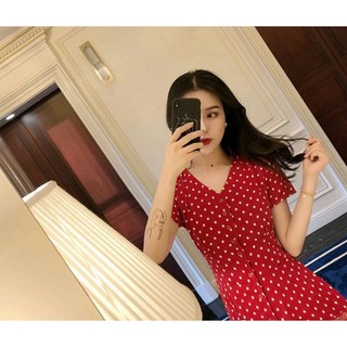 *THỜI TRANG THIẾT KẾ NỮ - ĐẦM HỌA TIẾT CHẤM BI GÀI NÚT