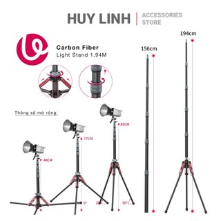 Ulanzi MT49 / T230 Tripod chuyên nghiệp Full Carbon - Chiều cao tối đa 2M gắn Đèn, Camera