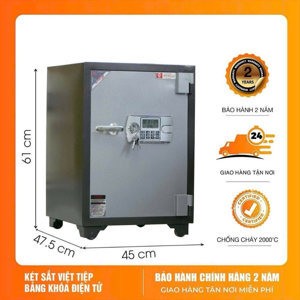 Két Sắt An Toàn - Két Điện Tử Việt Tiệp KVT405-DT Nặng 80KG (Giao Hàng Miễn Phí)