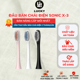  Đầu bàn chải điện đánh răng LUCKY X-3 đầu tròn chống thấm lông lụa Dupont mềm mại DBC01 