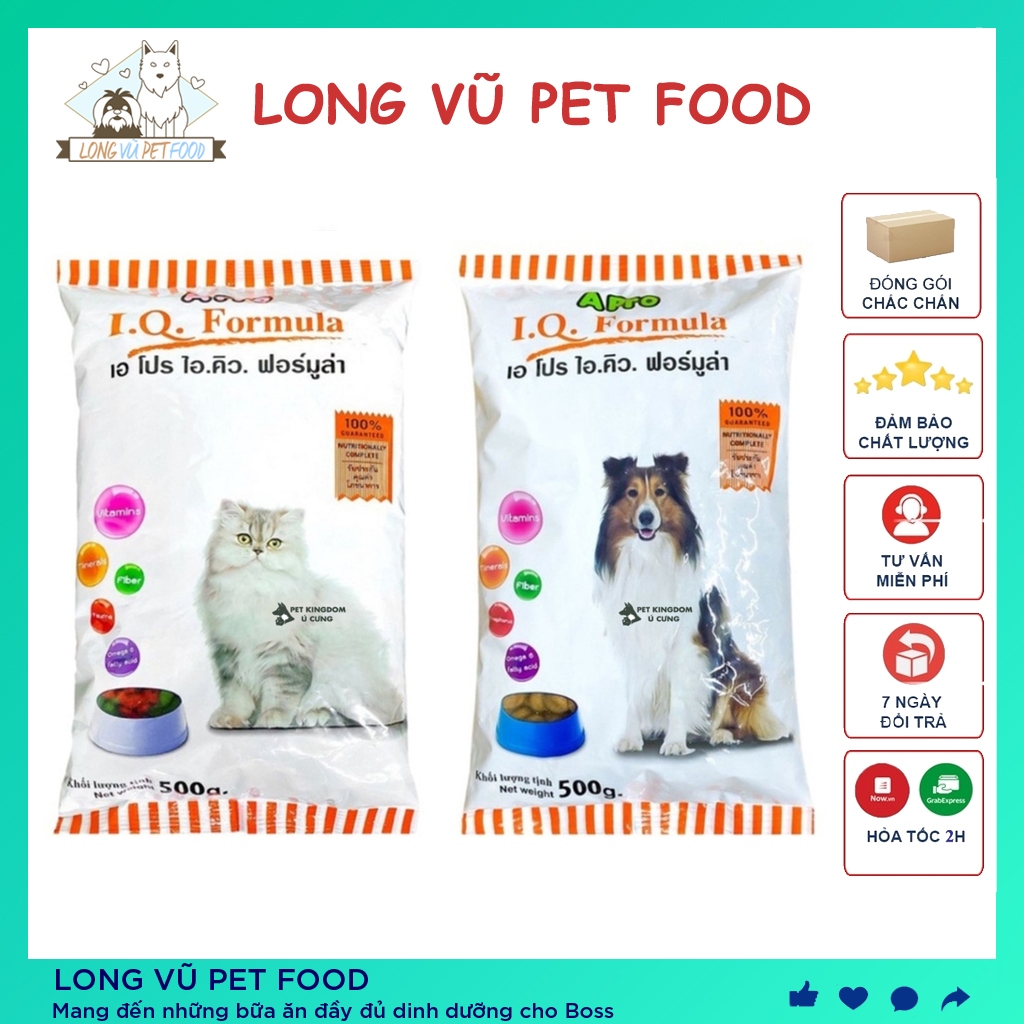 Thức ăn cho mèo APro IQ Formula 500g - Hạt cho chó mèo, hạt cho chó Apro - Long Vũ Pet Food
