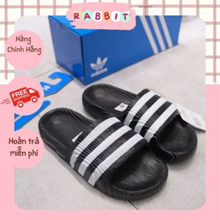  Dép  A.dilette22 Màu Đen Sọc Trắng | Code: IF3670 - Rabbit Authentic 
