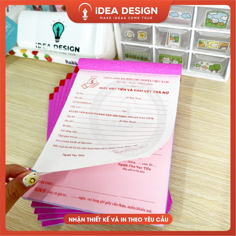 Giấy Vay Tiền, Hoá Đơn Vay Tiền và Trả Nợ BẢN CHUẨN - Size A5 14x20cm - 2 Liên - GIẤY VAY TIỀN VÀ CA