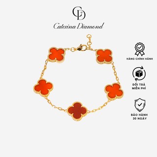 Vòng tay nữ Caterina Diamond Gold&Red Stone Four-Leaf Clover Bracelet 2266RD