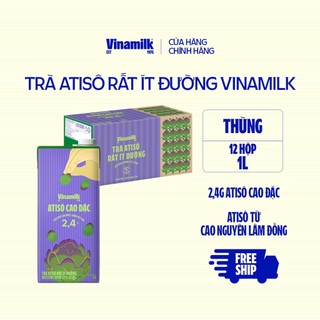  Thùng 12 hộp Trà Atisô ít đường Vinamilk - Hộp giấy 1L 