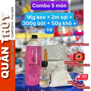 [Flash Sale! 5 in 1] 1Kg Nhựa Composite và 2 Mét sợi thủy tinh,300gram bột, xúc tác, Chổi -Dùng dàn nhựa, độ yên xe