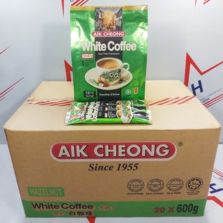 03 bịch Cà phê trắng vị Hạt Phỉ (Hazelnut) Aik Cheong (mỗi bịch 600g x 15 gói nhỏ 40g)