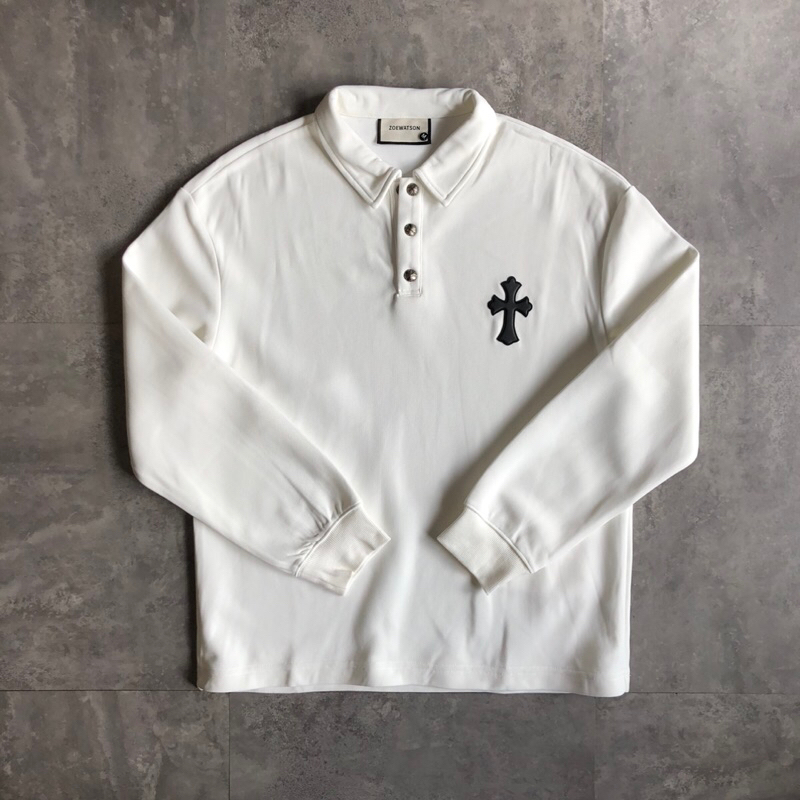  Áo polo Chữ Thập dài tay Zoewatson B5328 BuiVintage vài dày dặn giữ phom tốt. 