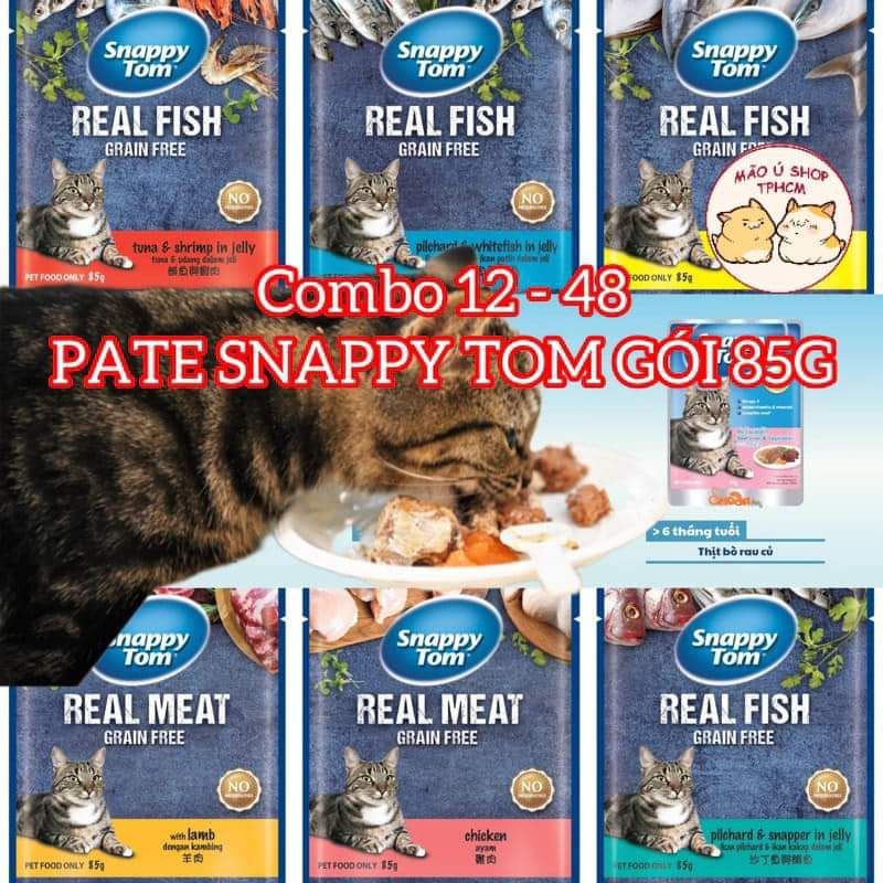 [COMBO 12 - 48 GÓI 85G] PATE SNAPPY TOM CHO MÈO MỌI LỨA TUỔI