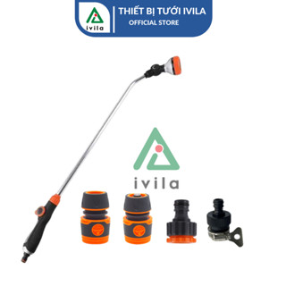 Vòi phun nước tưới cây đa năng 8 chế độ tay cầm dài 85cm kèm phụ kiện, vòi xịt tưới cây, xịt rửa xe, rửa sân vườn
