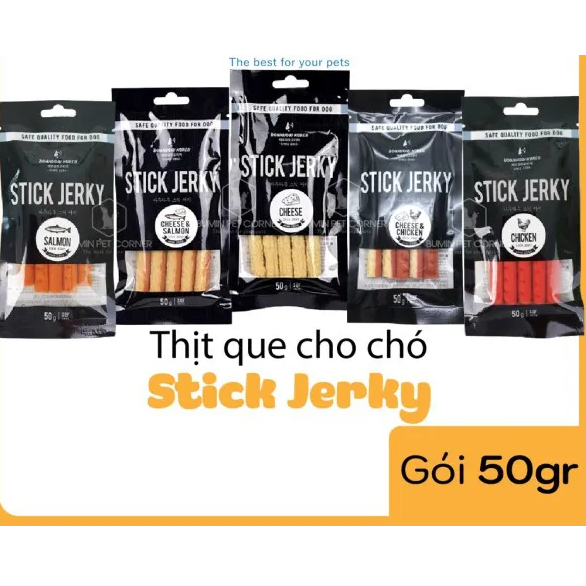 Bánh Thưởng Que mềm Stick Jerky cho Chó 50g Hàn Quốc - Nhiều Vị Phomai ; Gà; Cá Hồi; Phomai và Cá Hồi; Gà và Phomai