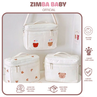  Túi Giữ Nhiệt Xuất Hàn Có Quai Xách Chia Nhiều Ngăn Cực Kỳ Tiện Lợi Túi Đựng Bỉm Bình Sữa Cho Bé 