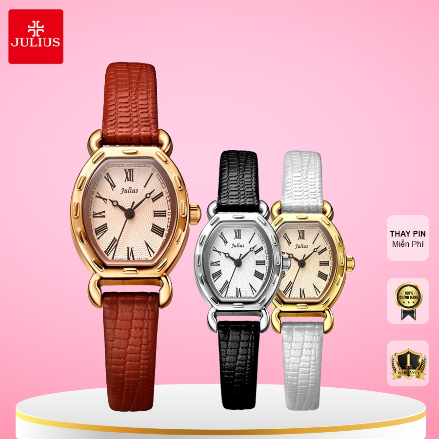 Đồng Hồ Nữ Julius Hàn Quốc Dây Da JA-544E JU1131 (Nâu cafe)