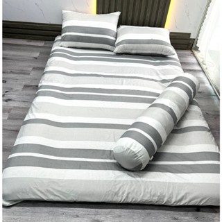 Áo bọc nệm topper 2 mặt có khóa kéo ( bộ sản phẩm bao gồm ga + 2vỏ gối +vỏ ôm), Vỏ bao nệm TAKARA Chất liệu cotton mát