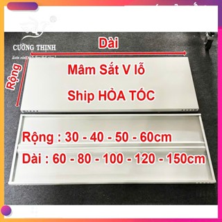 {Tặng kèm ốc} Mâm sắt rộng 30,40,50,60cm x dài 60,70,80,100,120cm mâm lắp kệ v lỗ,màu Trắng, Đen (tặng 4 ốc/ mâm)