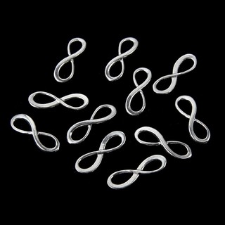 Gói 10 cái charm phụ kiện làm vòng tay hình vô cực màu bạc làm trang sức, phụ kiện handmade