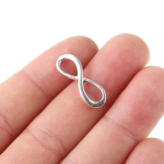 Gói 10 cái charm phụ kiện làm vòng tay hình vô cực màu bạc làm trang sức, phụ kiện handmade