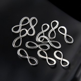 Gói 10 cái charm phụ kiện làm vòng tay hình vô cực màu bạc làm trang sức, phụ kiện handmade